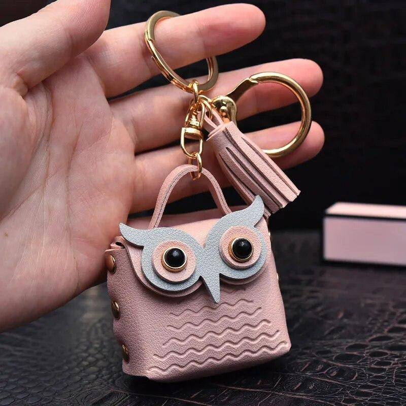 2024 süße Eule MINI Tasche Frauen PU Leder Geldbörsen Mode Schmuck Handtasche Mädchen Münze Karte Halter Für Kinder Geldbörsen keychain von Joom DACH