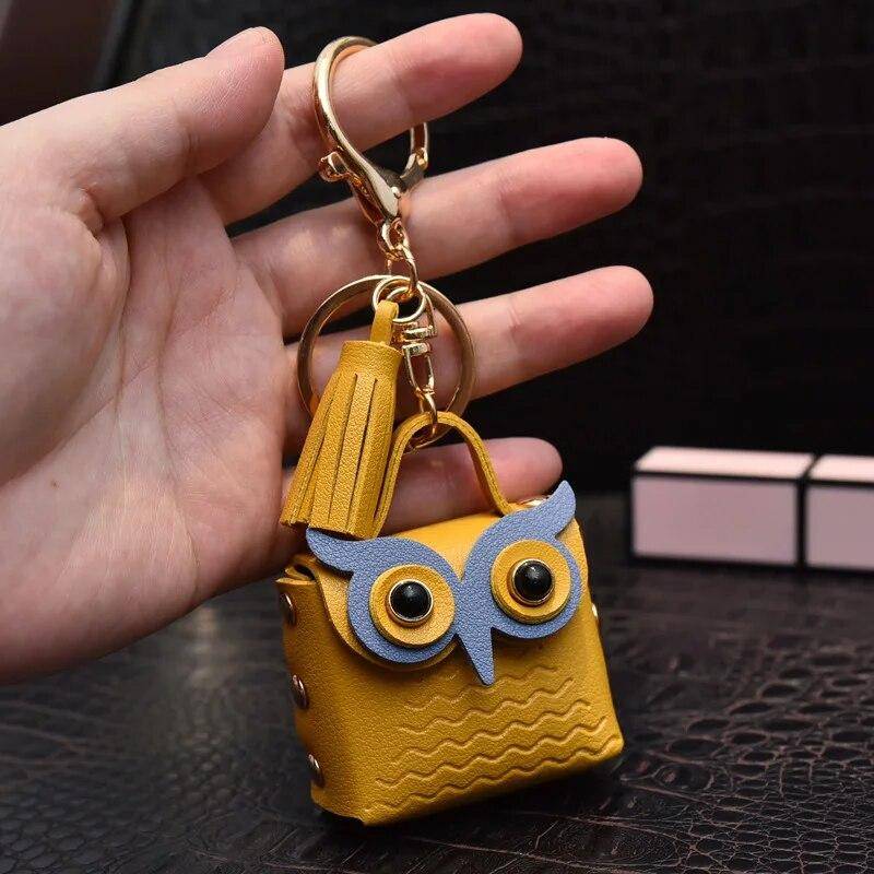 2024 süße Eule MINI Tasche Frauen PU Leder Geldbörsen Mode Schmuck Handtasche Mädchen Münze Karte Halter Für Kinder Geldbörsen keychain von Joom DACH