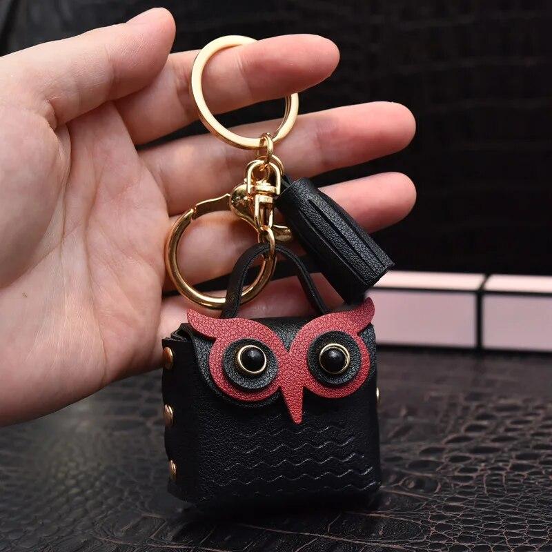 2024 süße Eule MINI Tasche Frauen PU Leder Geldbörsen Mode Schmuck Handtasche Mädchen Münze Karte Halter Für Kinder Geldbörsen keychain von Joom DACH