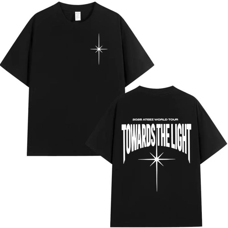 2025 Ateez World Tour Towards The Light T-Shirt Koreanisches Kpop-Mode-T-Shirt Männer Frauen Lässige Baumwolle Gemütliche Kurzarm-T-Shirts XL von Joom DACH