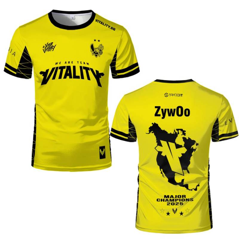 2025 CS2 Austin Major Team Vitality Gedenkuniform Fan Trikot ZywOo Training Atmungsaktives T-Shirt Herren Custom O-Ausschnitt Tops M von Joom DACH