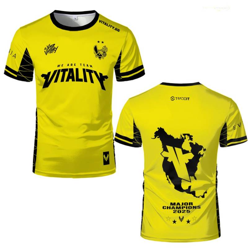 2025 CS2 Austin Major Team Vitality Gedenkuniform Fan Trikot ZywOo Training Atmungsaktives T-Shirt Herren Custom O-Ausschnitt Tops S von Joom DACH