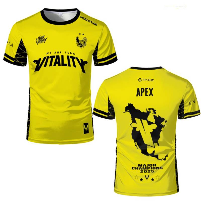 2025 CS2 Austin Major Team Vitality Gedenkuniform Fan Trikot ZywOo Training Atmungsaktives T-Shirt Herren Custom O-Ausschnitt Tops XL von Joom DACH