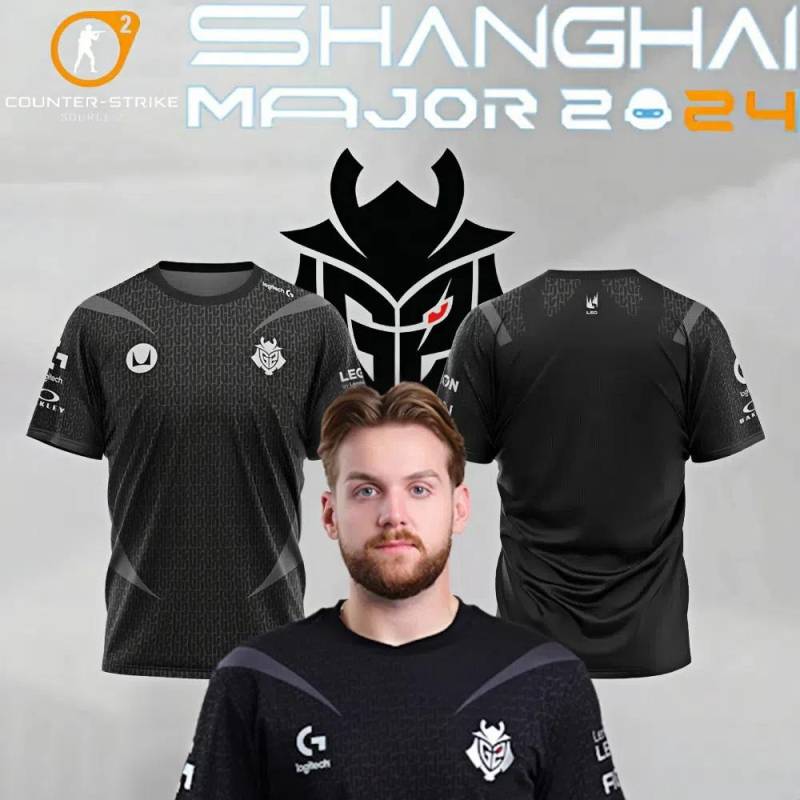 2025 CSGO Major G2 Esports Club Support Trikot CS2 Spiel Trainingsspiel Uniform Herren T-Shirt Sportwettkampf Team Trikot L von Joom DACH