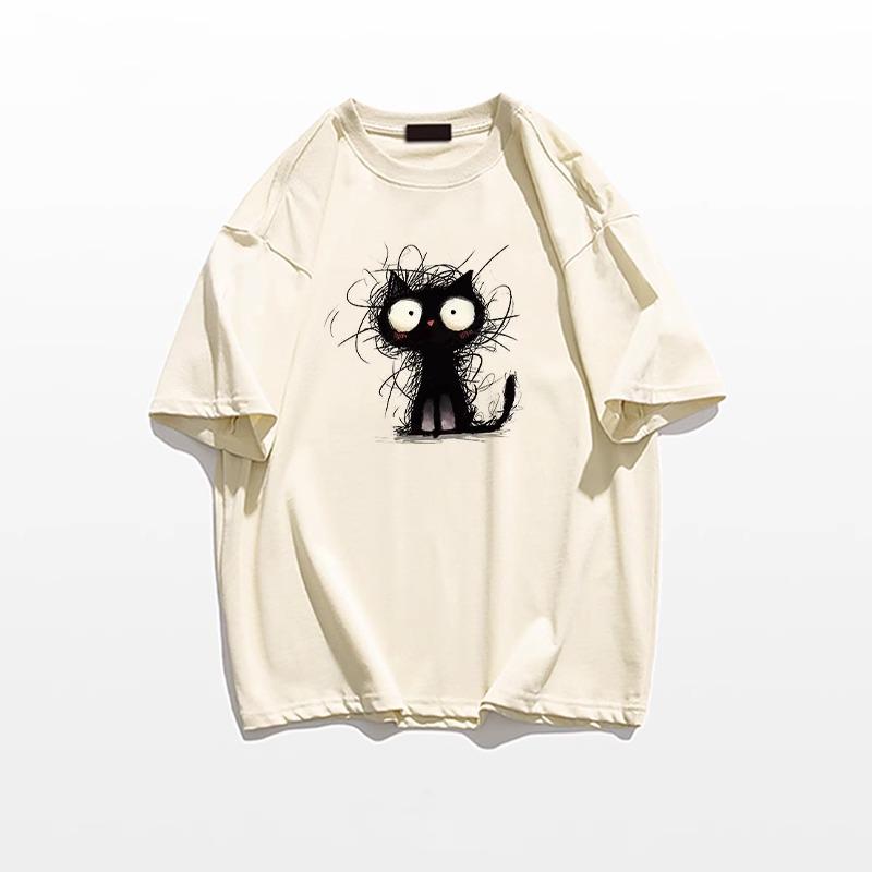 2025 Damen Oversized Baumwoll-T-Shirt: Amerikanischer Stil, Kurzärmelig, Locker geschnitten 6XL (241-300 lbs) apricot von Joom DACH