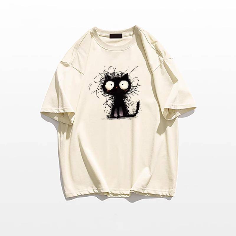 2025 Damen Oversized Baumwoll-T-Shirt: Amerikanischer Stil, Kurzärmelig, Locker geschnitten 6XL (241-300 lbs) apricot von Joom DACH