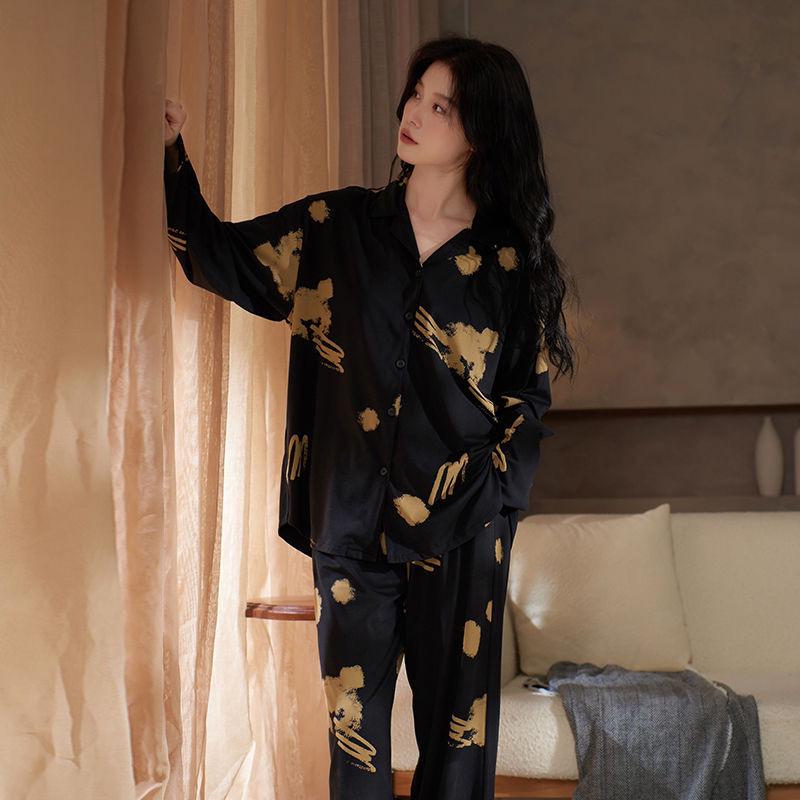 2025 Damen Pyjama Set: Weiches Baumwoll-Langarmshirt für Frühling & Herbst - Modisch & Bequem M (Recommended 40-50kg) von Joom DACH