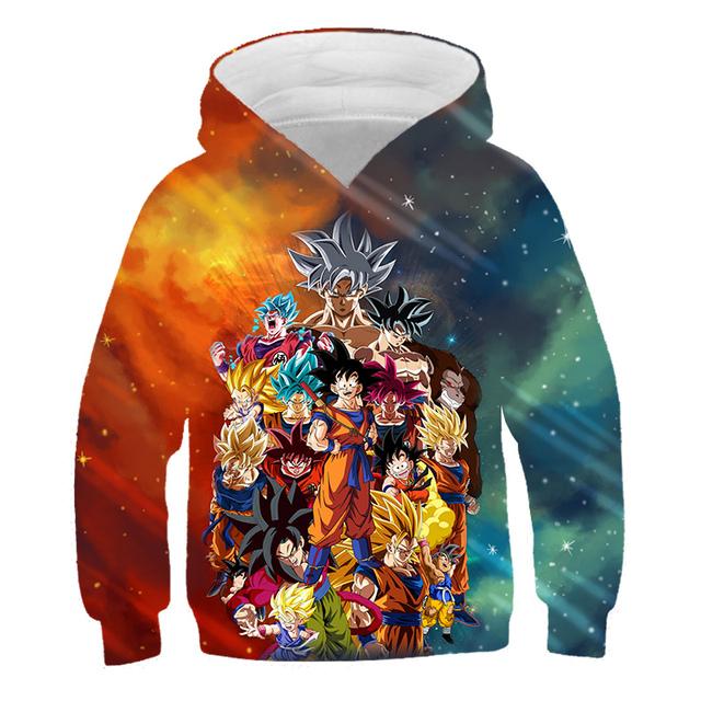 2025 Dragon Ball Z Kapuzenpullover Kinder Goku Sweatshirts Baby Jungen Kleidung für Herbst Neue Kinderbekleidung Kinder Kapuzenpullover Vegeta 3D Sweatshirt 5-6 Years von Joom DACH