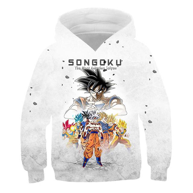 2025 Dragon Ball Z Kapuzenpullover Kinder Goku Sweatshirts Baby Jungen Kleidung für Herbst Neue Kinderbekleidung Kinder Kapuzenpullover Vegeta 3D Sweatshirt 9-10 Years von Joom DACH