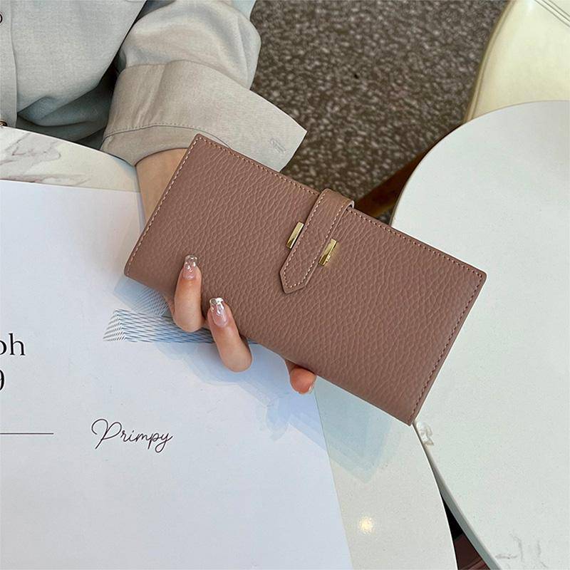 2025 Echtes Leder Damen Geldbörsen Erste Schicht Aus Rindsleder Lange Geldbörse H Hasp Clutch Taschen Für Damen Bifold Brieftasche Ohne Logo von Joom DACH