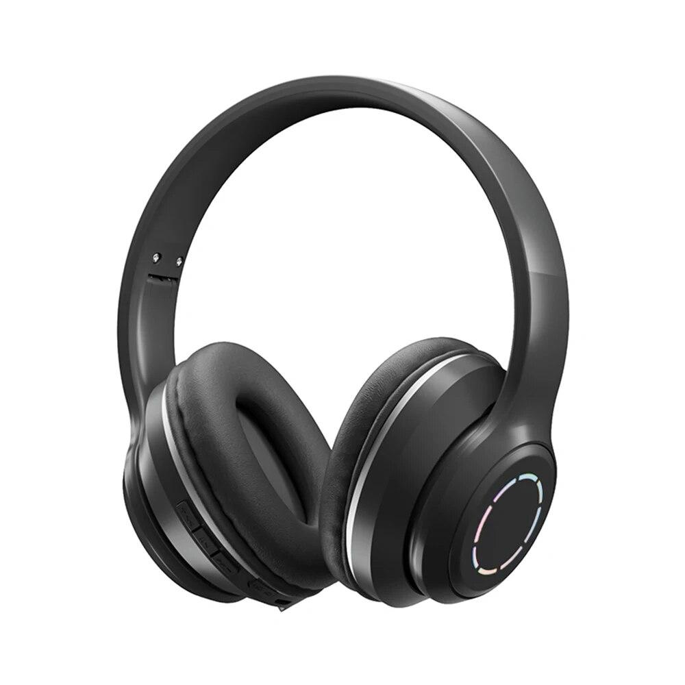 2025 Farbverlauf Bluetooth-Kopfhörer Drahtloses Musik-Headset LED-Licht mit Mikrofon Gamer-Kopfhörer Kinder Schöne Weihnachtsgeschenke schwarz von Joom DACH