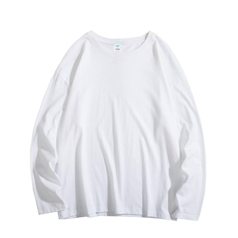 2025 Frühling Herren Hip Hop Baggy T-Shirt Herren Langarm Mode T-Shirts Baumwolle Luxusmarke Oberteile Lässig Einfarbig Herren Oberteile T-Shirts L weiß von Joom DACH