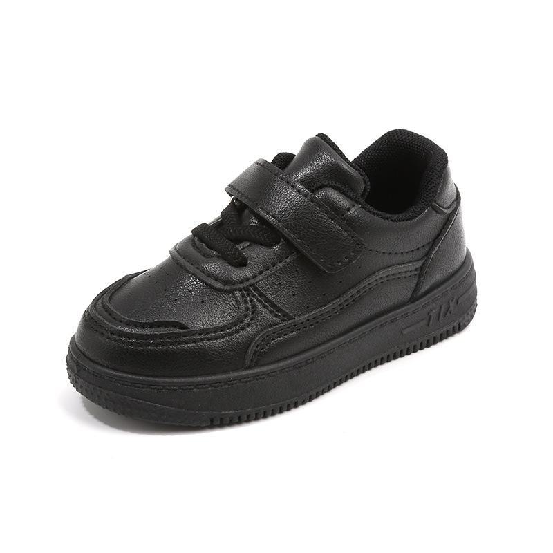 2025 Frühling & Herbst Kinder weiße Leder Sportschuhe - weiche Sohle für Jungen & Mädchen 21-26 (6 pairs) schwarz von Joom DACH