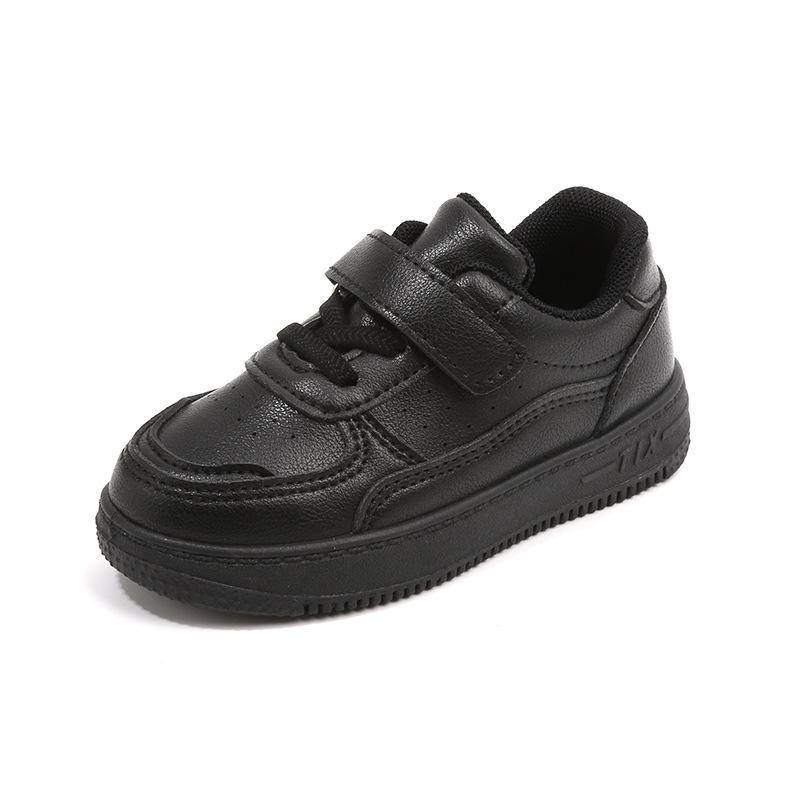 2025 Frühling & Herbst Kinder weiße Leder Sportschuhe - weiche Sohle für Jungen & Mädchen 21-26 (6 pairs) schwarz von Joom DACH