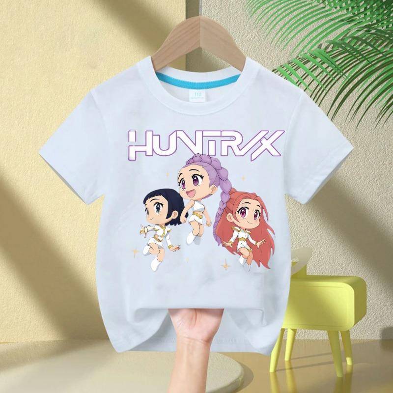 2025 Heißer Film Weiche Baumwolle Baby Mädchen T-Shirt Kinderbekleidung KPop Dämonenjäger Fans Geschenke Kinderkleidung Mode Lässige Oberteile 110cm von Joom DACH