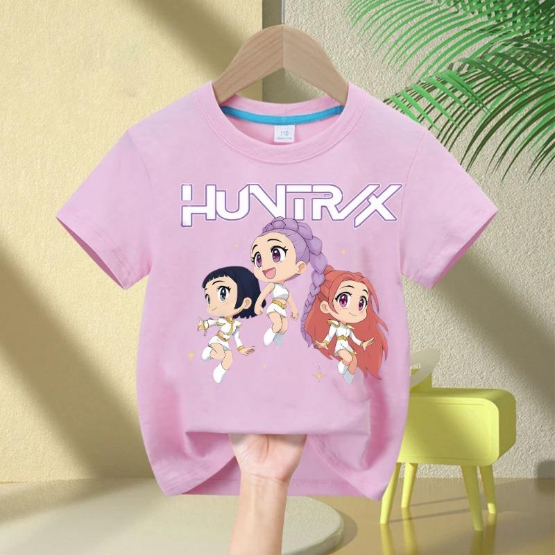 2025 Heißer Film Weiche Baumwolle Baby Mädchen T-Shirt Kinderbekleidung KPop Dämonenjäger Fans Geschenke Kinderkleidung Mode Lässige Oberteile 110cm von Joom DACH