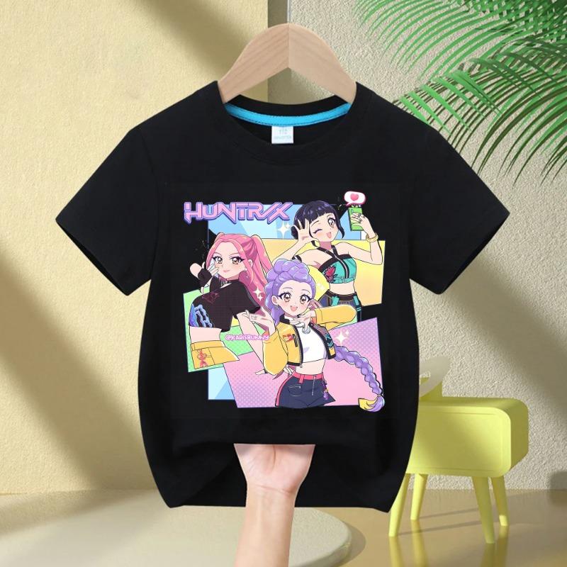 2025 Heißer Film Weiche Baumwolle Baby Mädchen T-Shirt Kinderbekleidung KPop Dämonenjäger Fans Geschenke Kinderkleidung Mode Lässige Oberteile 130cm von Joom DACH