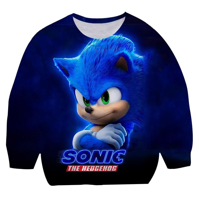 2025 Herbst Winter Sonic Rundhals-Hoodies Kinder Jungen Sweatshirt Kleidung Langarm Neugeborenen-Sweatshirt Jungen Mädchen Freizeit-Oberteil 5-6 Years von Joom DACH
