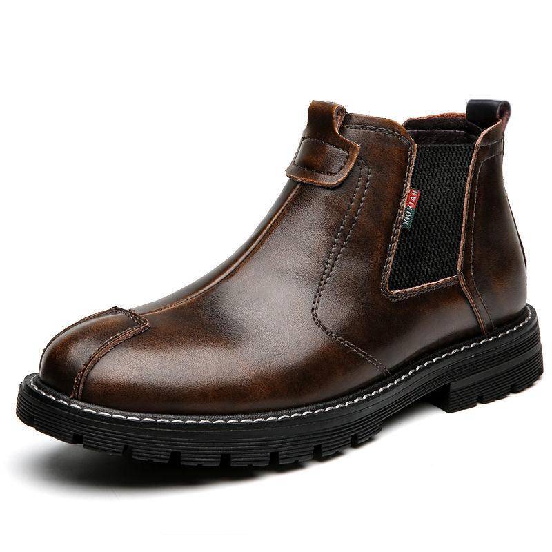 2025 Herren Frühling Leder Schnür-Martin-Stiefel 41 dunkelbraune von Joom DACH
