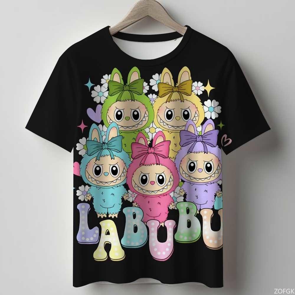 2025 Hot Labubu Cartoon-Druck Kinder-T-Shirts Jungen- und Mädchenkleidung Kinderkleidung Mädchenkleidung 100 von Joom DACH