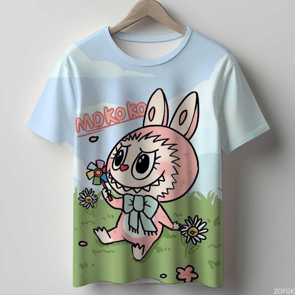 2025 Hot Labubu Cartoon-Druck Kinder-T-Shirts Jungen- und Mädchenkleidung Kinderkleidung Mädchenkleidung 110 von Joom DACH