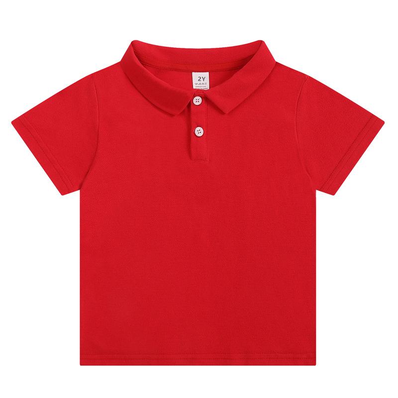2025 Kinder Polo T-Shirts aus elastischer Baumwolle: Sommer Kurzarm Einfarbig für Jungen & Mädchen, Kleine & Mittlere Größen. 110cm Height (4Y) rot von Joom DACH