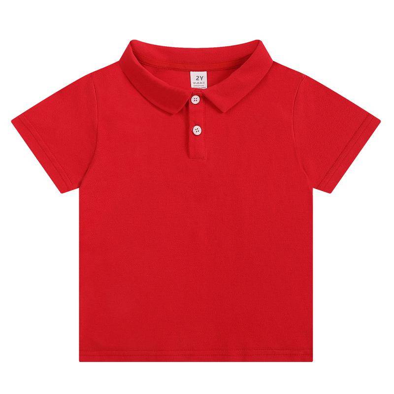 2025 Kinder Polo T-Shirts aus elastischer Baumwolle: Sommer Kurzarm Einfarbig für Jungen & Mädchen, Kleine & Mittlere Größen. 110cm Height (4Y) rot von Joom DACH