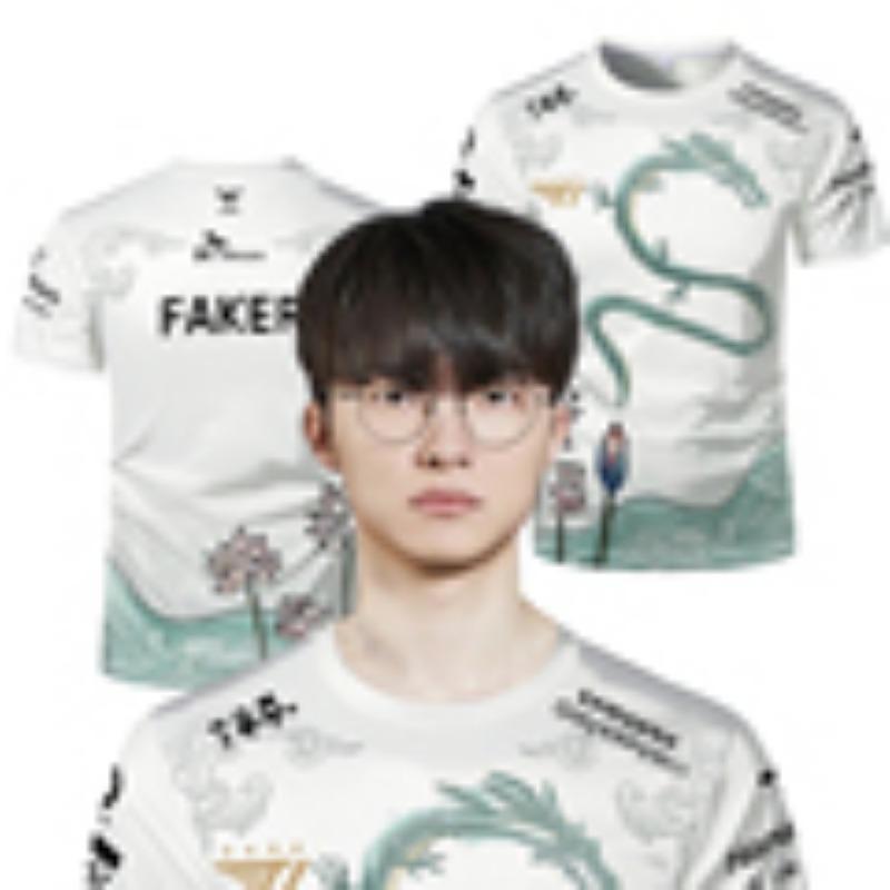2025 League Of Legends SKT T1 Uniform T-Shirt LOL Esports Faker Jersey T-Shirt ZEUS Sport Game Team Männer Junge Wettbewerb Kleidung Tops 2XL von Joom DACH