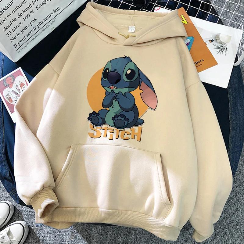 2025 MINISO Cartoon Winter Stitch Hoodies Mädchen Harajuku Niedlich Anime Sweatshirt Manga Streetwear Kapuzenpullover Mädchenkleidung 110 von Joom DACH