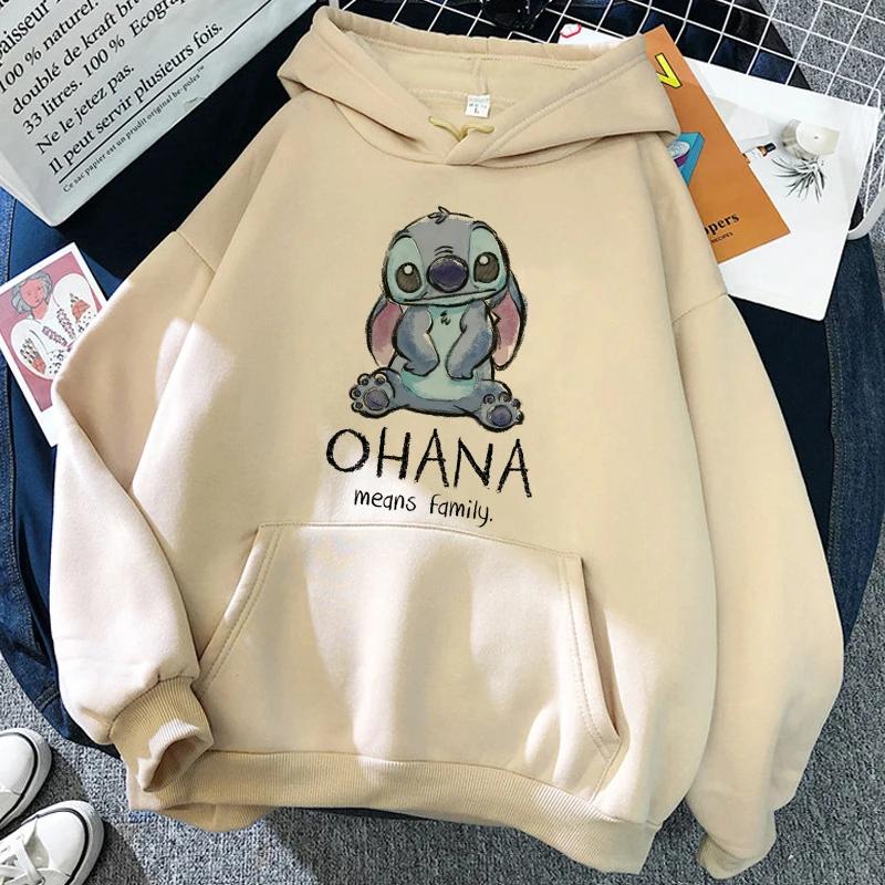 2025 MINISO Cartoon Winter Stitch Hoodies Mädchen Harajuku Niedlich Anime Sweatshirt Manga Streetwear Kapuzenpullover Mädchenkleidung 150 von Joom DACH