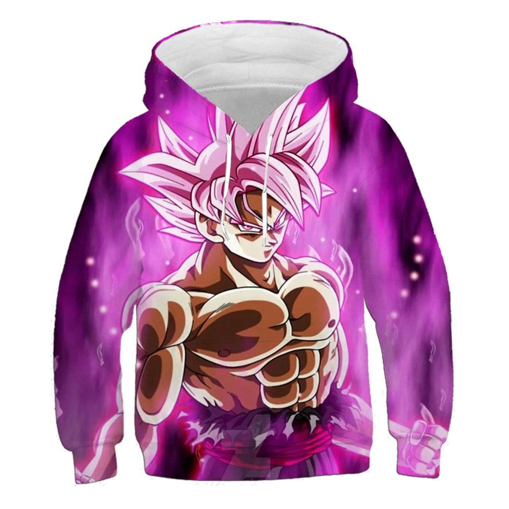 2025 MINISO Kinder Dragon Ball Hoodie Sweatshirt Son Goku Jungen Mädchen 3D Druck Sportpullover Cosplay Kostüm Kinder Pullover Oberteile 120 von Joom DACH
