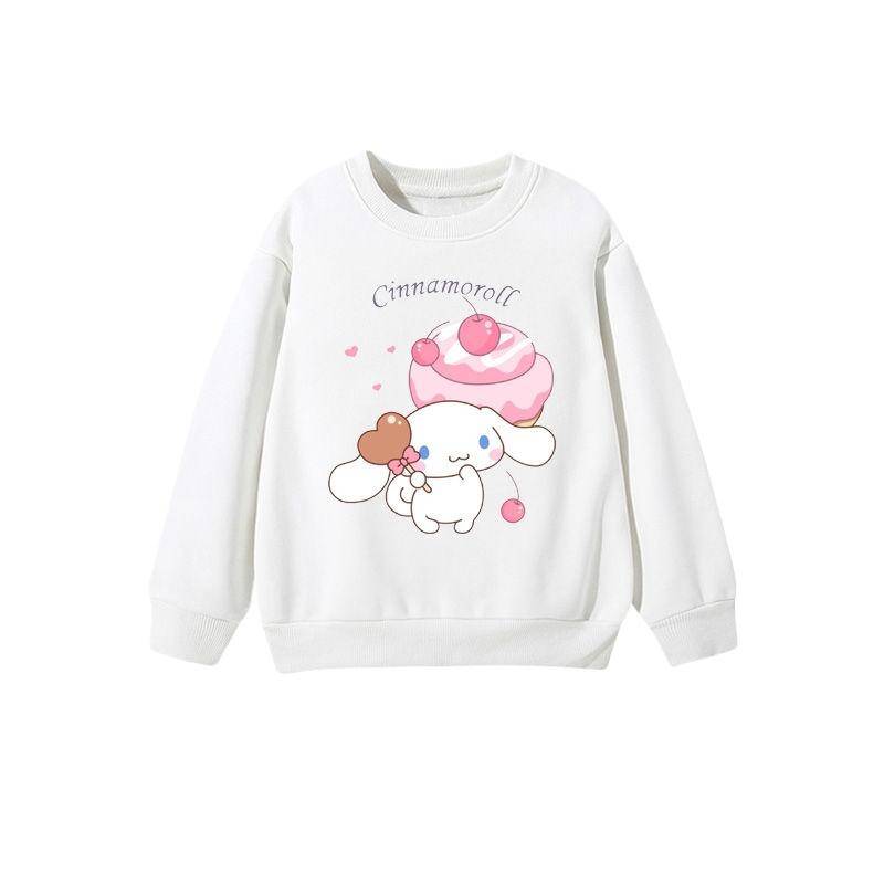2025 MINISO Kinderbekleidung Niedliche Cinnamoroll Hoodies Cartoon Anime Peripherie Jungen und Mädchen Rundhals-Pullover für Frühling und Herbst 150 braun von Joom DACH
