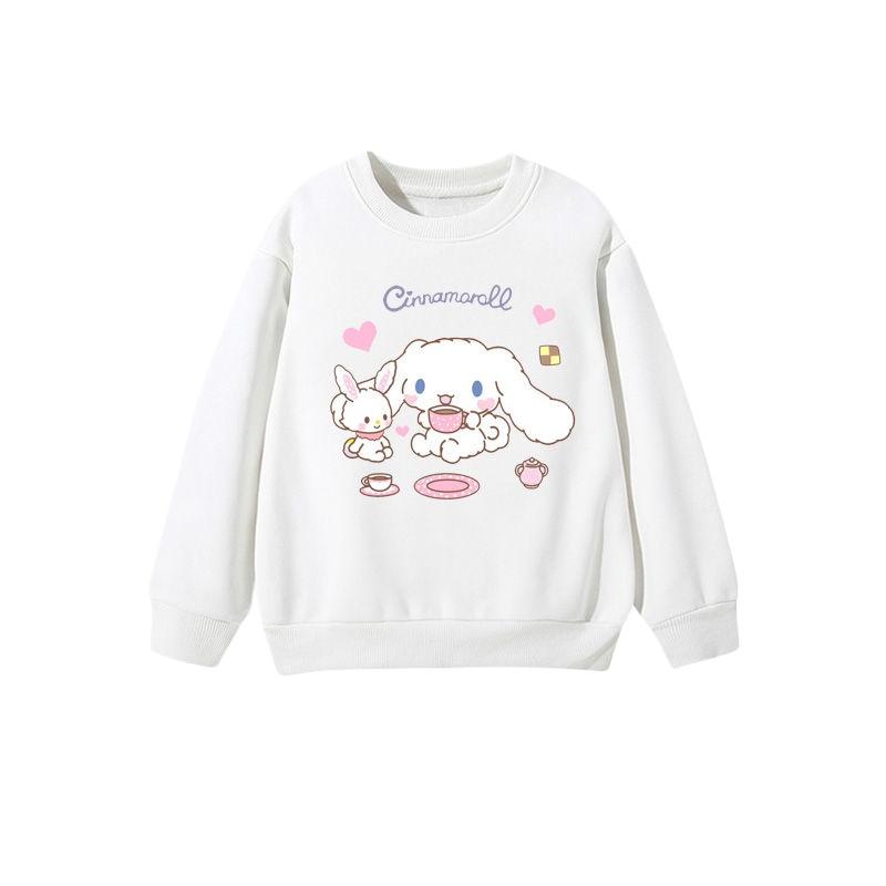 2025 MINISO Kinderbekleidung Niedliche Cinnamoroll Hoodies Cartoon Anime Peripherie Jungen und Mädchen Rundhals-Pullover für Frühling und Herbst 160 blau von Joom DACH