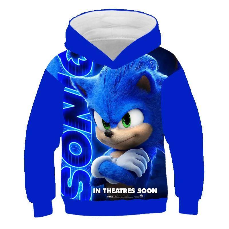 2025 MINISO Kinderkleidung Mode Sonic Hoodie Für Kinder Jungen Mädchen Kinder Herbst Langarm Gedruckt Anime Sweatshirts Coole Tops Tees 120 von Joom DACH