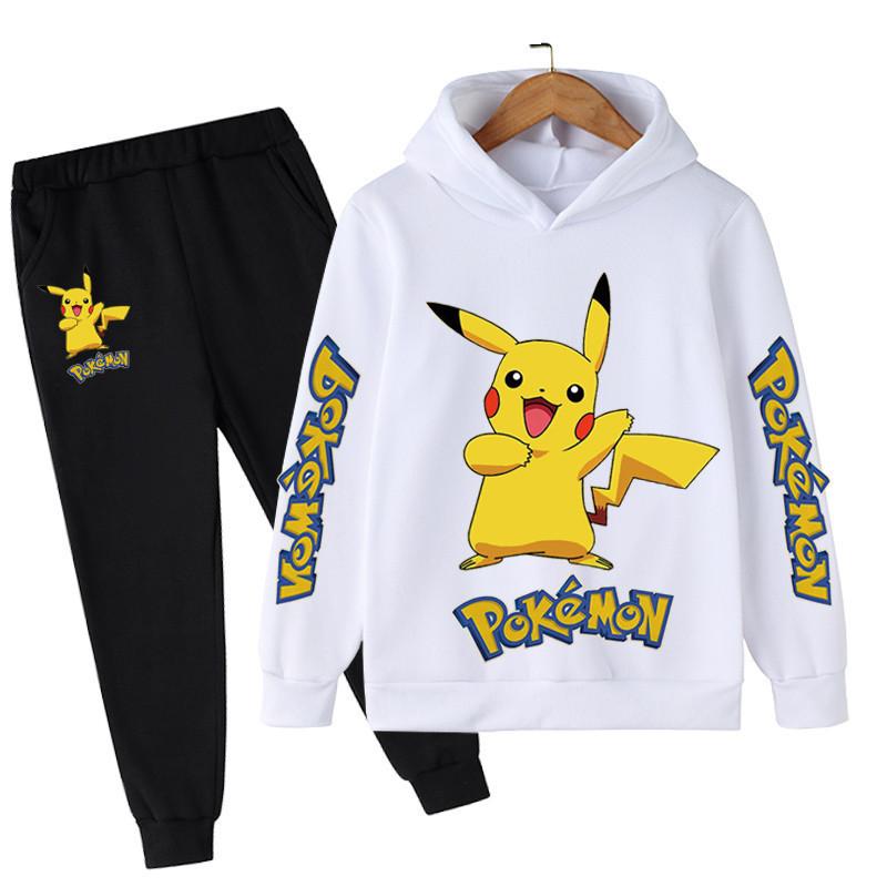 2025 MINISO Neue Pikachu Cartoon Gedruckt Sweatshirt + Hosen 2 stücke Set Frühling Herbst Kinder Jungen Mädchen Kleidung Casual Hoodie Teen sportsuit 130 von Joom DACH