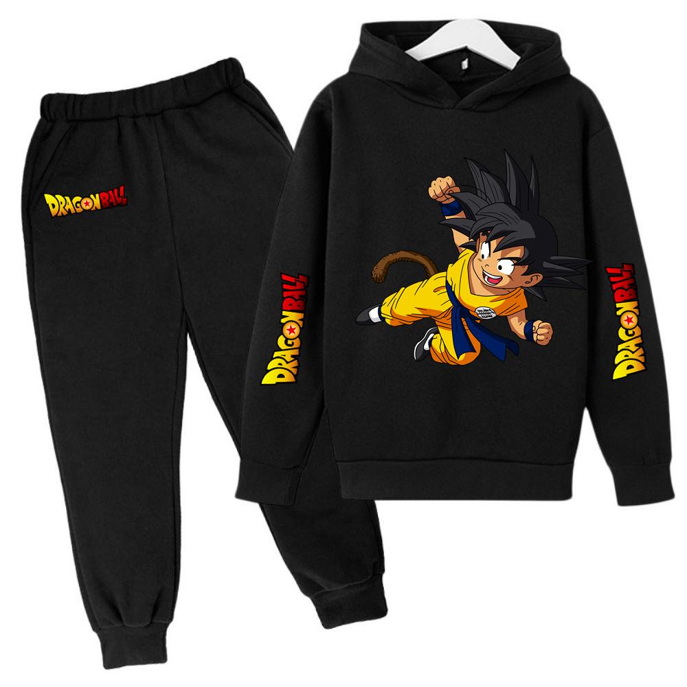 2025 MINISO Neue Winter Dragon BallHoodies + Hosen Kinderkleidung Jungen Goku Sets für Kinder Größen 100-160 Street Suit Kawaii Fashion Tops Anime 100 von Joom DACH