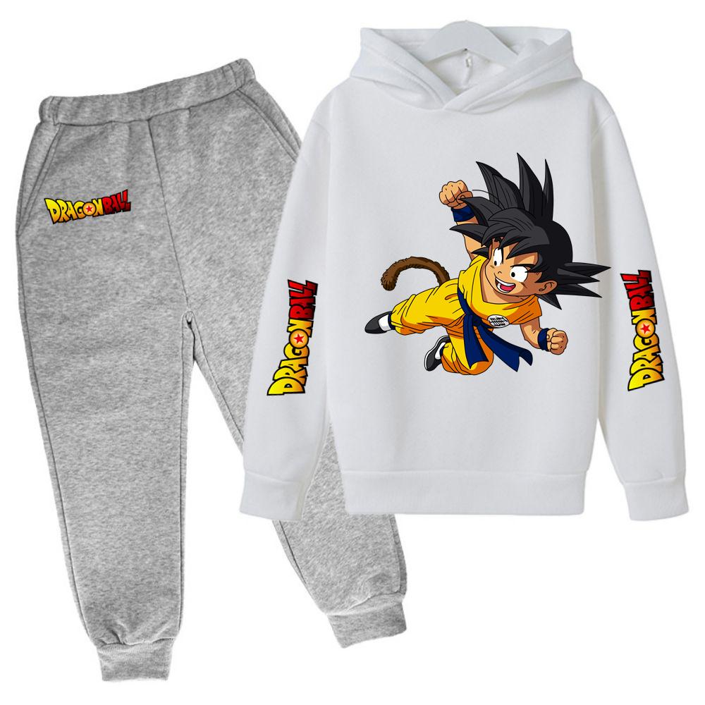 2025 MINISO Neue Winter Dragon BallHoodies + Hosen Kinderkleidung Jungen Goku Sets für Kinder Größen 100-160 Street Suit Kawaii Fashion Tops Anime 130 von Joom DACH