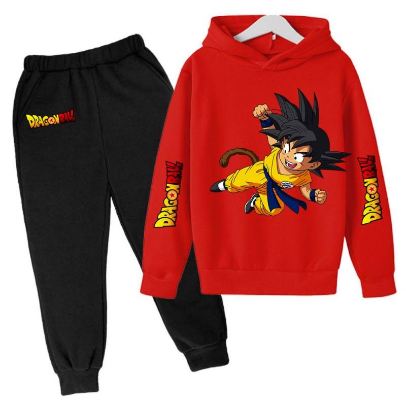 2025 MINISO Neue Winter Dragon BallHoodies + Hosen Kinderkleidung Jungen Goku Sets für Kinder Größen 100-160 Street Suit Kawaii Fashion Tops Anime 140 von Joom DACH