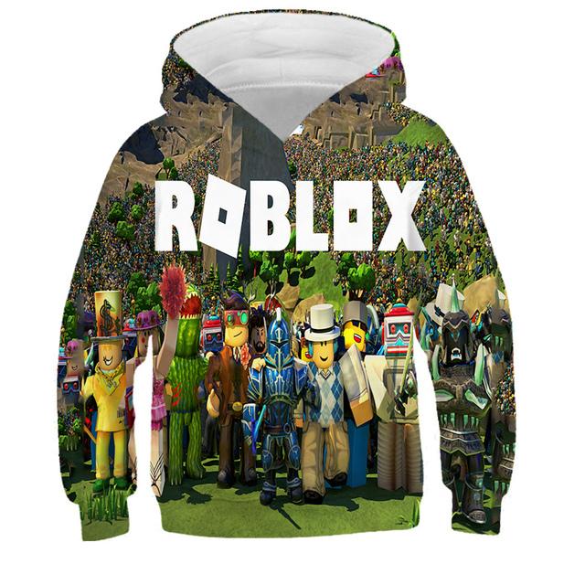 2025 MINISO Neuer Roblox Cartoon Druck 3D Hoodie Jungen und Mädchen Langarm Sweatshirt Frühling und Herbst Freizeit-Hoodie 4-14 Jahre 5-6 Years von Joom DACH