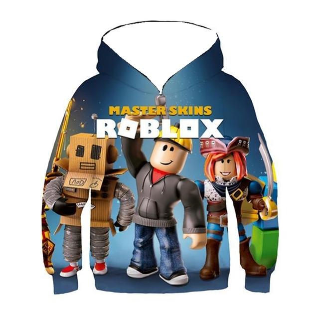 2025 MINISO Neuer Roblox Cartoon Druck 3D Hoodie Jungen und Mädchen Langarm Sweatshirt Frühling und Herbst Freizeit-Hoodie 4-14 Jahre 9-10 Years von Joom DACH