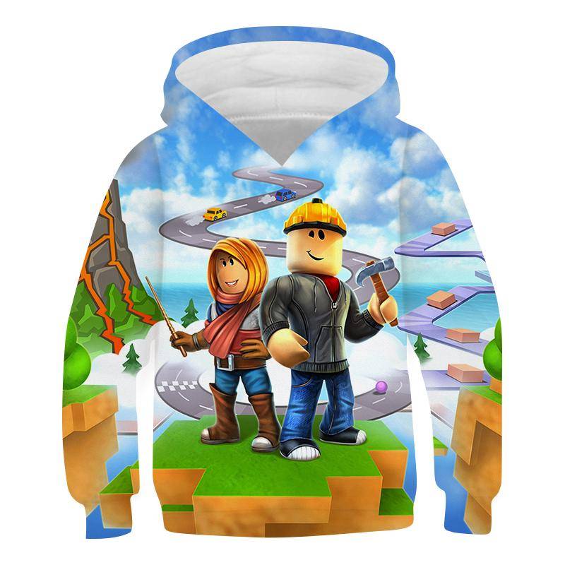 2025 MINISO Neuer Roblox Cartoon Druck 3D Hoodie Jungen und Mädchen Langarm Sweatshirt Frühling und Herbst Freizeit-Hoodie 4-14 Jahre 9-10 Years von Joom DACH