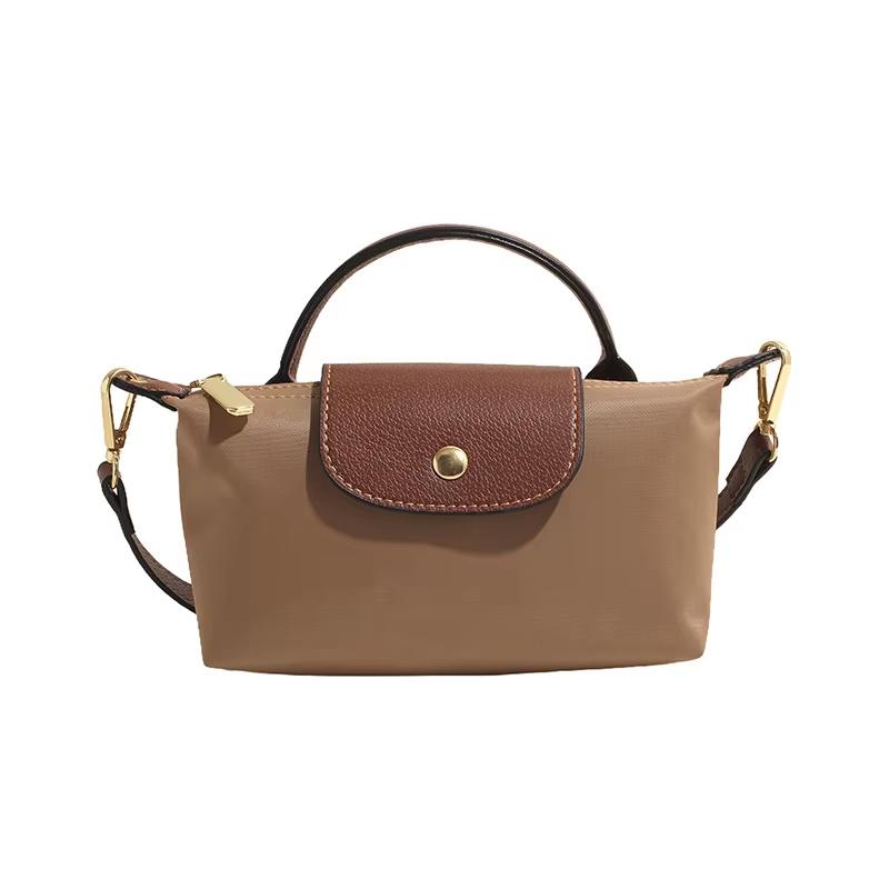 2025 Mini-Knödel-Handtasche für Damen, Nylongewebe, modische Schulter-Crossbody-Handytasche für Damen khaki von Joom DACH