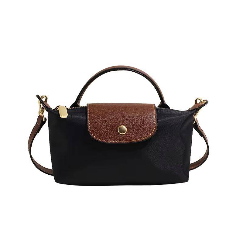 2025 Mini-Knödel-Handtasche für Damen, Nylongewebe, modische Schulter-Crossbody-Handytasche für Damen schwarz von Joom DACH