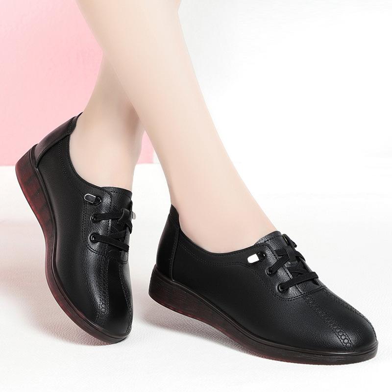2025 Mode Damen Schuhe Echtes Leder Slipper Damen Freizeitschuhe Weiche Bequeme Schuhe Rutschfeste Damen Ballerinas 39 von Joom DACH