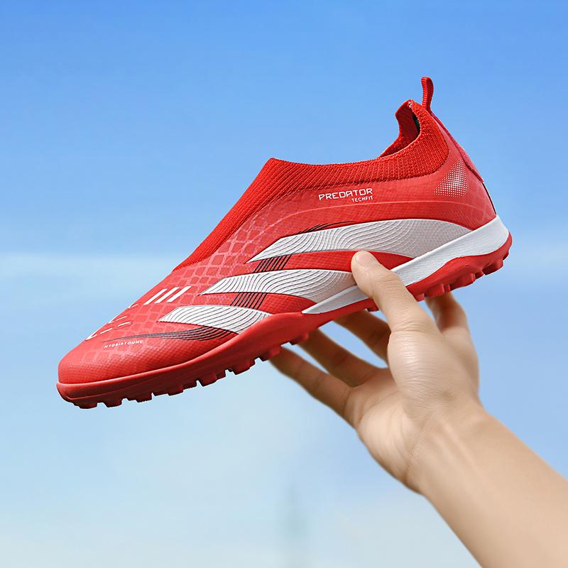 2025 Mode Fußballschuhe kurze Stollen AG Stollen professionelle Herren- und Damen-High-Top-Fußballschuhe Kunstrasen-Training 41 rot von Joom DACH