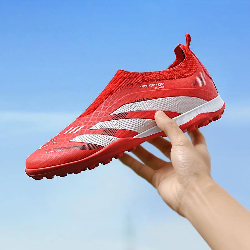 2025 Mode Fußballschuhe kurze Stollen AG Stollen professionelle Herren- und Damen-High-Top-Fußballschuhe Kunstrasen-Training 44 rot von Joom DACH