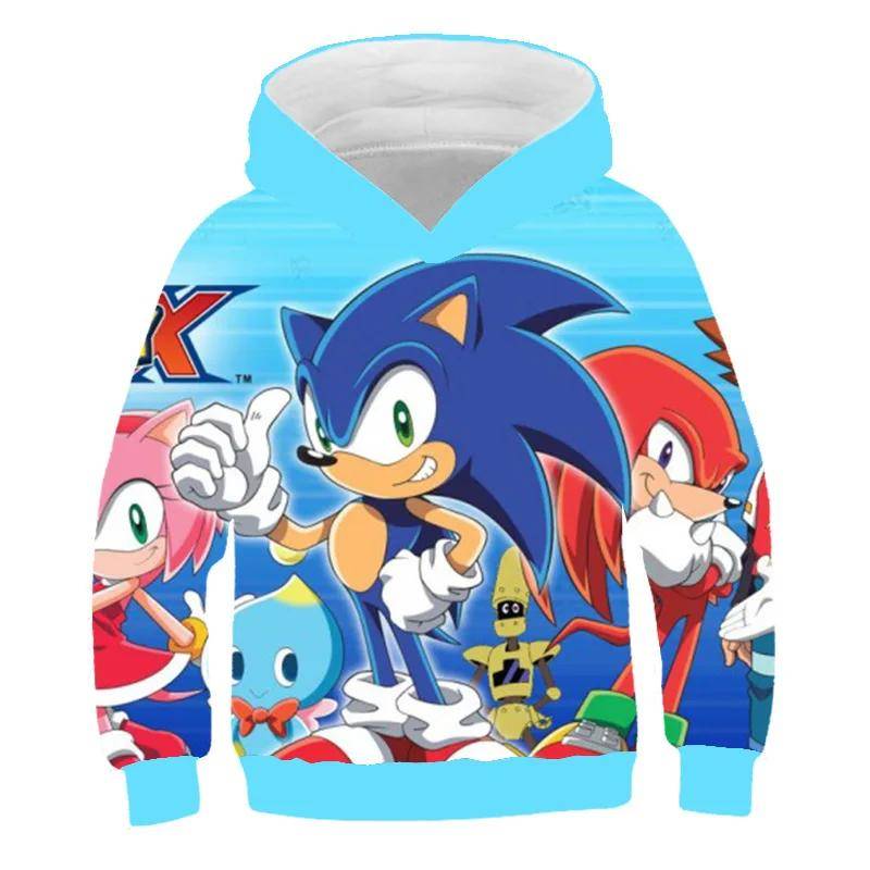 2025 Mode Sonic Hoodies für Kinder Jungen Mädchen Kinder Herbst Langarm Bedruckte Anime Sweatshirts Coole Oberteile T-Shirts Kinderkleidung 100 von Joom DACH