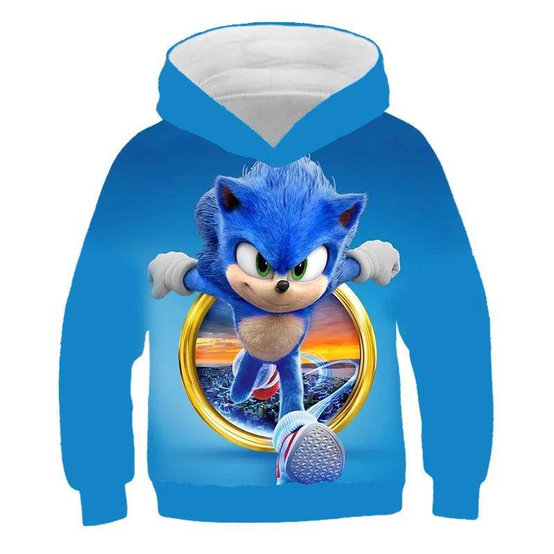 2025 Mode Sonic Hoodies für Kinder Jungen Mädchen Kinder Herbst Langarm Bedruckte Anime Sweatshirts Coole Oberteile T-Shirts Kinderkleidung 110 von Joom DACH