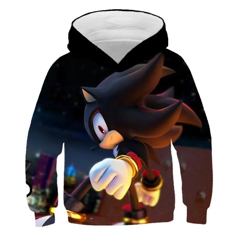2025 Mode Sonic Hoodies für Kinder Jungen Mädchen Kinder Herbst Langarm Bedruckte Anime Sweatshirts Coole Oberteile T-Shirts Kinderkleidung 120 von Joom DACH