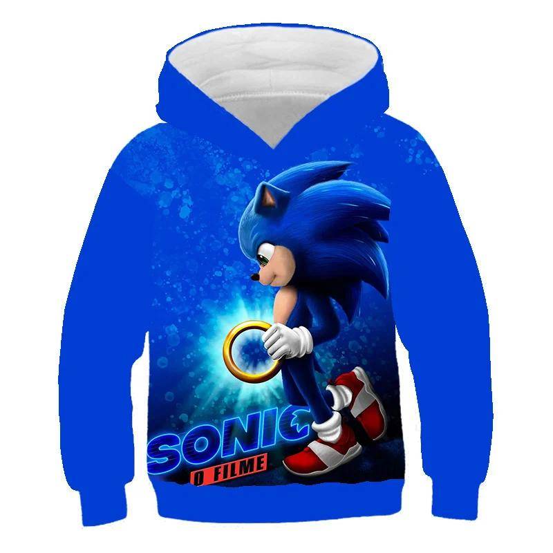 2025 Mode Sonic Hoodies für Kinder Jungen Mädchen Kinder Herbst Langarm Bedruckte Anime Sweatshirts Coole Oberteile T-Shirts Kinderkleidung 130 von Joom DACH